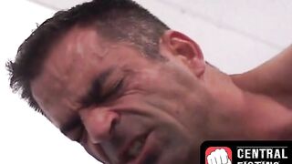 CentralFisting.com - Inked gay releases enema fluid on face sitting homo during kinky