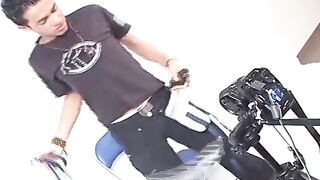 Big dick William jerking and cumming for the photographer