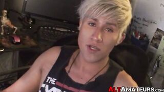 Boy toy cute blonde emo hardcore jerked off by interviewer