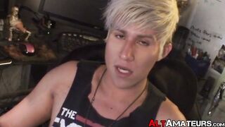 Boy toy cute blonde emo hardcore jerked off by interviewer