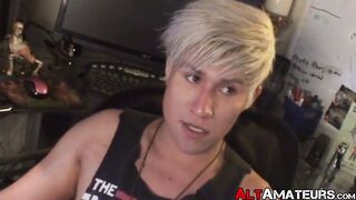 Boy toy cute blonde emo hardcore jerked off by interviewer