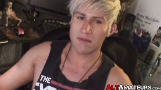 Boy toy cute blonde emo hardcore jerked off by interviewer