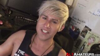 Boy toy cute blonde emo hardcore jerked off by interviewer