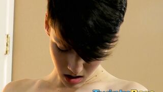 Twink tied up and banned search to suck a big cock before riding it
