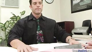 Cute teen gets her special homework