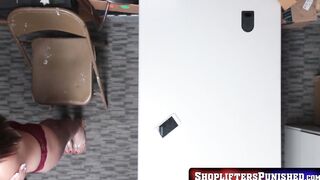 ShopliftersPunished.com - Hairy cunt teen Avi Love takes hard anal pounding from mall
