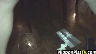 NipponPissTV.com - Japanese teen peeing until the whole floor is wet in public restro