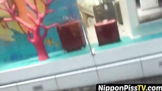 NipponPissTV.com - Japanese teen peeing until the whole floor is wet in public restro