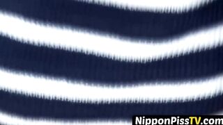 NipponPissTV.com - Naughty Japanese sweetie peeing through red panties outdoors