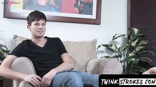 TwinkStrokes.com - Twink Aaron strokes his massive dick with speed and precision
