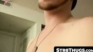 Str8Thugs.com - Three horny dudes meet up for a group cock stroking and cum shot fest