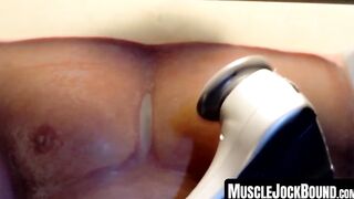 MuscleJockBound.com - Buff and stunning hunk man endures torment and rough oral play