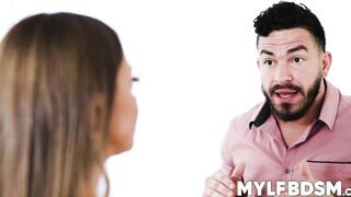 Bored housewife gives BJ before riding cock cowgirl style