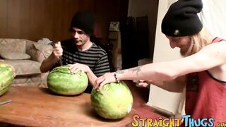 Three twinks stopped by for a hot shared jack off shoot