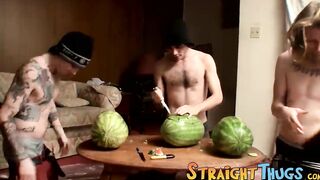 Three twinks stopped by for a hot shared jack off shoot