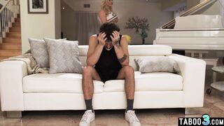 Blonde MILF tries to be a good stepmom