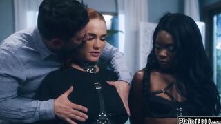 Guy find wife and her bff in fetish gear
