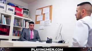 PlayingMen.com - Classy men Salvador Mendoza and Robbie Rojo fuck hard with intense d