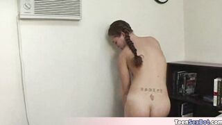 Teen with cute braids gets a punish fuck
