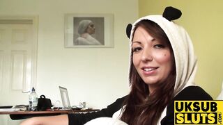 UKSubSluts.com - Sexy girl's natural tits and hot pussy destruction delight