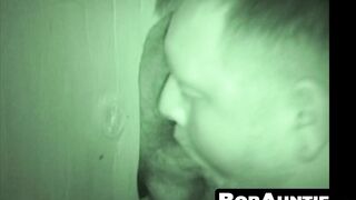 BobAuntie.com - Gay amateur orally pleasuring cock at the glory hole intensely