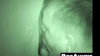 BobAuntie.com - Gay amateur orally pleasuring cock at the glory hole intensely