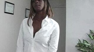 This cute ebony teen visits her mentor