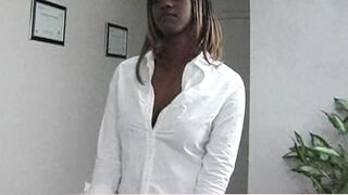 This cute ebony teen visits her mentor