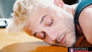 InfernoDungeon.com - Big-cocked officer rims and fist fucks a bound blond thief