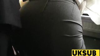 UKSubSluts.com - Big ass MILF's huge tits and rough penetration on floor