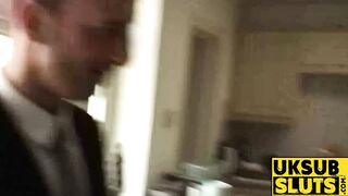 UKSubSluts.com - Adorable Bonnie's cock riding on leather couch like a pro