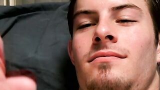 Hot Mike Roberts jerks and bursts steamy cum after his workout session