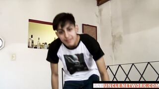 SayUncleNetwork.com - Small-framed Latino twink's journey to gay with cock sucking