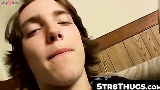 Str8Thugs.com - Blinx shows off his hot ass while jerking his boner to a big cum shot