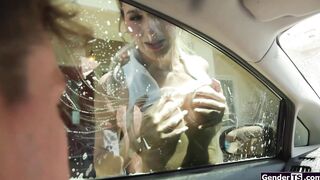 These shemales wash more than just cars
