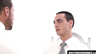 BoyMissionary.com - Bound Mormon twink's divine, sacred, erotic handjob and holy, raw