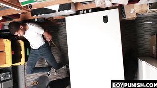 BoyPunish.com - Tattooed ebony thief's hard, raw barebacking by a horny, dominant sec