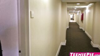 Creampied teen Terra Cox knows how to deepthroat big dick