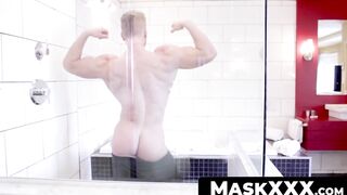 MaskXXX.com - Brad's muscular physique on full display during masturbation