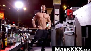 MaskXXX.com - Big cocked muscular hunk bartender's after-hours wanking delight