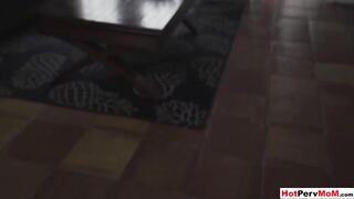 BBW mom stepmother Charley Hart sitting on her stepsons face