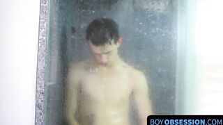 BoyObsession.com - Jasper Robinson's jerking off in the shower fun revealed now