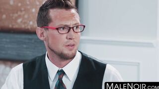 MaleNoir.com - Handsome businessman gets his ass plowed by young hunky black stud har