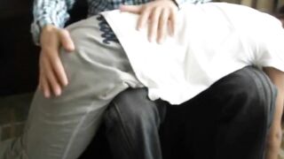 Disappointed stepdad spanks slutty Ina (19)