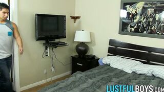 Slim little Kyler Moss gets a rough ass pounding from a hunk dude