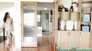 Angel Ryder caught by stepbro while using dildo in shower