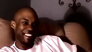 Cute ebony amateur blasting out a huge wave of spunk
