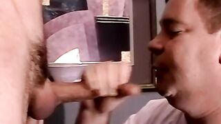 Young guys have their cocks sucked by their older lover