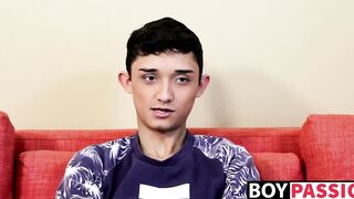 Twink shows off his ass and cock and masturbates
