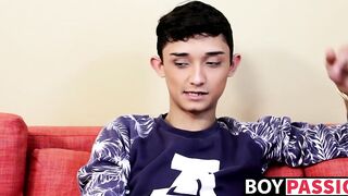 Twink shows off his ass and cock and masturbates